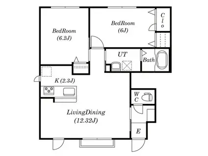シャーメゾン元町グランビレッジX(2LDK/1階)の間取り写真