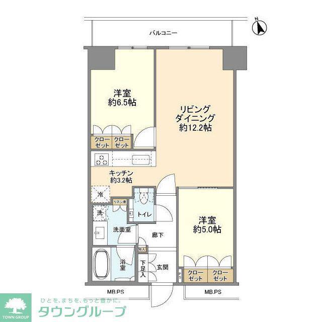 ザ・パークハウス新宿タワー(2LDK/14階)の間取り写真