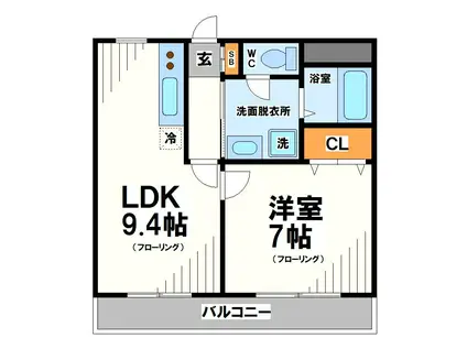 グランシャリオ(1LDK/2階)の間取り写真