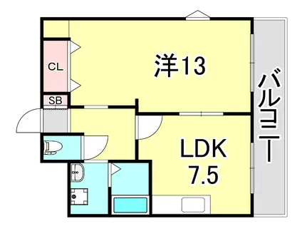 ステラコートIV(1DK/5階)の間取り写真