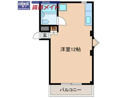 ヴィラノーブル(ワンルーム/3階)の間取り写真