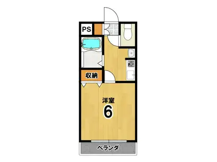 アメニティハウスIII(1K/3階)の間取り写真