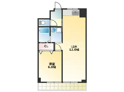 グリーンヒル生玉(1LDK/9階)の間取り写真