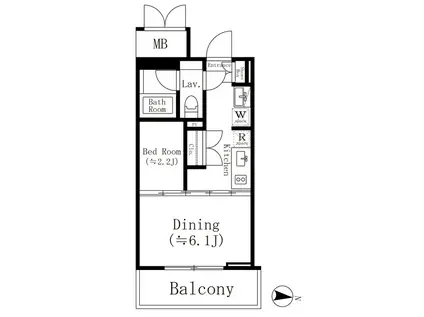KOENJI CROSSOVER(1DK/4階)の間取り写真