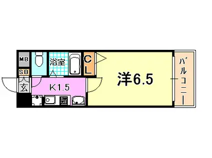 エステムコート神戸西IIIフロンタージュ(1K/7階)の間取り写真
