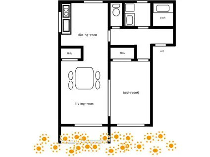 VIEW C(1LDK/3階)の間取り写真