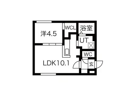 CHERISIS北円山(1LDK/4階)の間取り写真