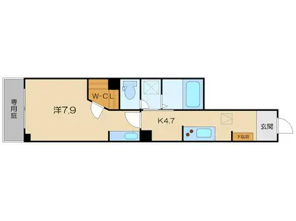 ベル アンジュ(1DK/1階)の間取り写真