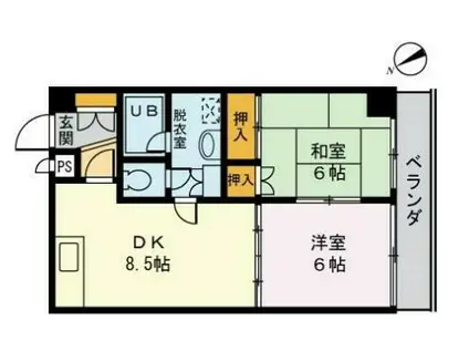 ルミエール上杉(2DK/5階)の間取り写真