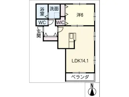サングレイス(1LDK/2階)の間取り写真
