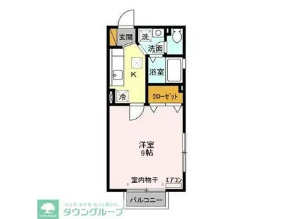 ツインコート船橋丸山I(1K/1階)の間取り写真