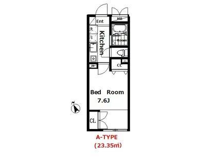 パークヒルズ小手指(1K/1階)の間取り写真