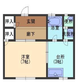 荒第4湊川マンション(1DK/3階)の間取り写真