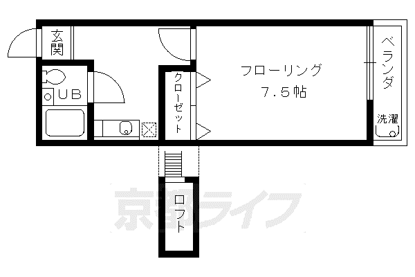 コーポ 未麗 妙心寺(1K/2階)の間取り写真