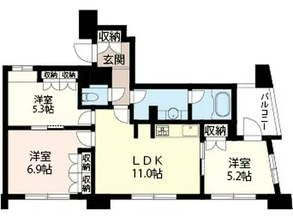 エスティメゾン浅草駒形(2SLDK/12階)の間取り写真