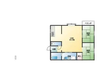 第3コーポシバタ(2LDK/2階)の間取り写真