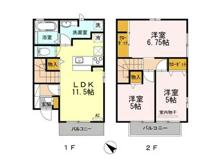 ウィットSD(3LDK/1階)の間取り写真