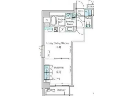 パークアクシス日本橋兜町(1DK/10階)の間取り写真