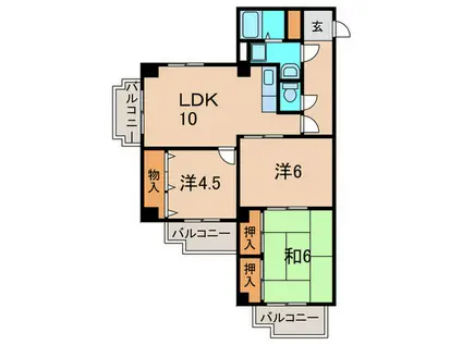 クレール千僧(3LDK/3階)の間取り写真