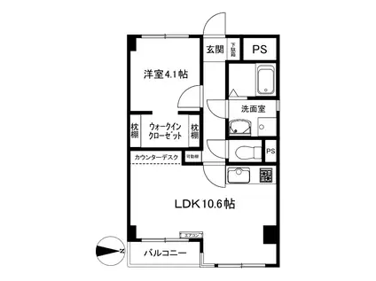アルプハイツ梶ヶ谷(1LDK/3階)の間取り写真