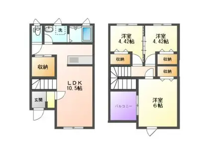 オニキスV(3LDK/1階)の間取り写真