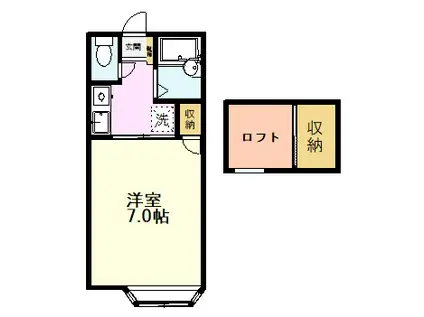 ムサシコーポ第七(1K/1階)の間取り写真