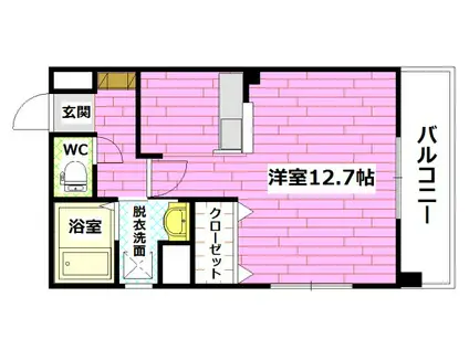 BELL紅菱・山本STAGE(1K/2階)の間取り写真