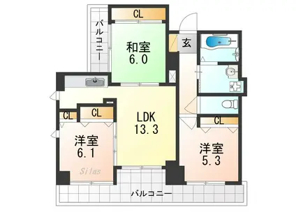メゾン油小路(3LDK/7階)の間取り写真