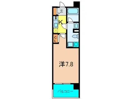 SANKO CENTRE URBAN(1K/4階)の間取り写真