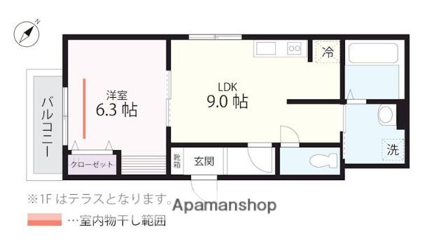 QUIET CRAB HOUSE TOGETHER 横浜元町(1LDK/2階)の間取り写真