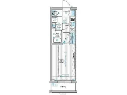 マキシヴ東向島フュージョナル(1K/2階)の間取り写真