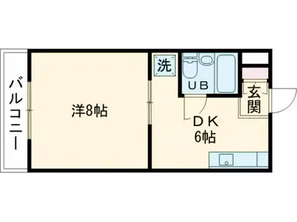 リバーハイツ今之浦I(1DK/3階)の間取り写真