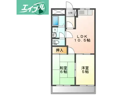 グランドハイム(2LDK/2階)の間取り写真