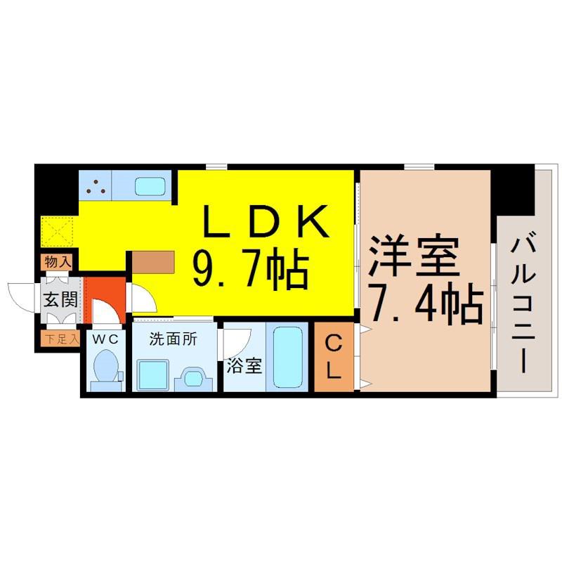 NEXTAGE SAKURAYAMA(1LDK/7階)の間取り写真