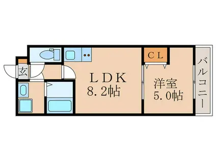 グランカーサ日の又(1LDK/2階)の間取り写真