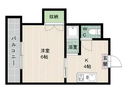 ルネッサンス室見(1K/3階)の間取り写真