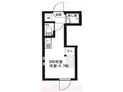 アーバンプレイス神楽坂IIB(ワンルーム/2階)の間取り写真