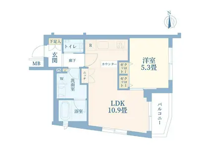 アージョ世田谷東松原(1LDK/5階)の間取り写真