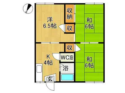 プレゾンムラタ(3K/2階)の間取り写真