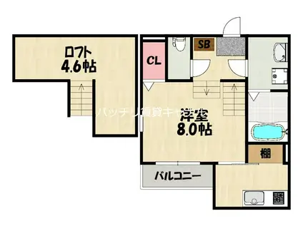 春町3丁目アパート(1K/2階)の間取り写真