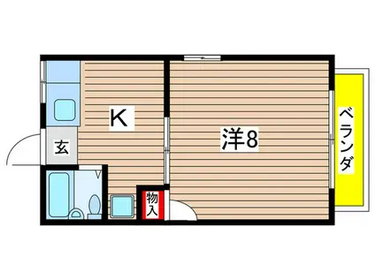 レピュート遠西(1K/2階)の間取り写真