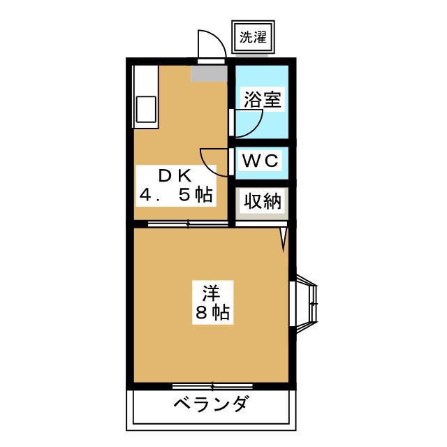 ハイムカトレア(1DK/1階)の間取り写真