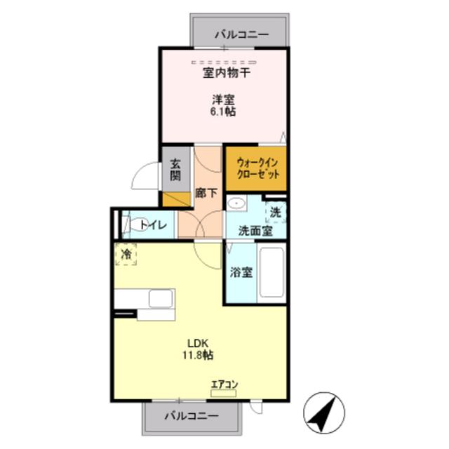 シャトレー明神(1LDK/3階)の間取り写真