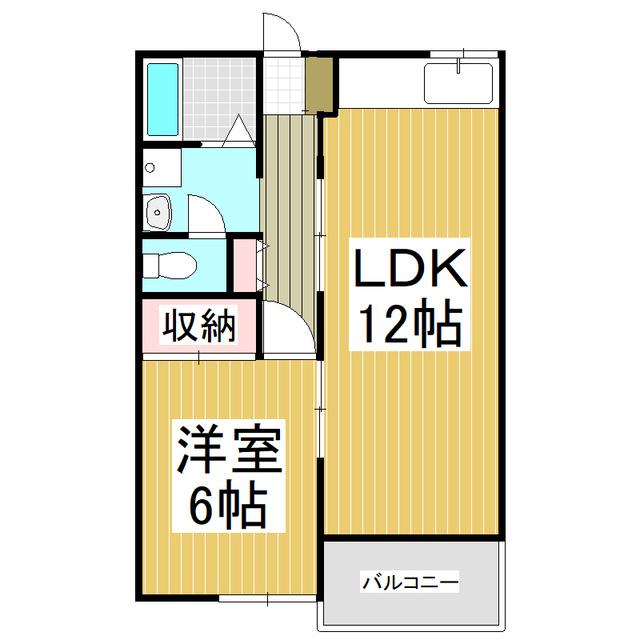 ハイツ中乃島(1LDK/3階)の間取り写真