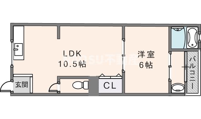 光陽マンション(1LDK/4階)の間取り写真