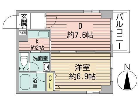 コンフォリア北三条(1DK/6階)の間取り写真