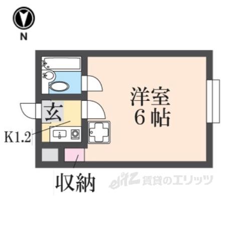 ロイヤル高田(1K/4階)の間取り写真