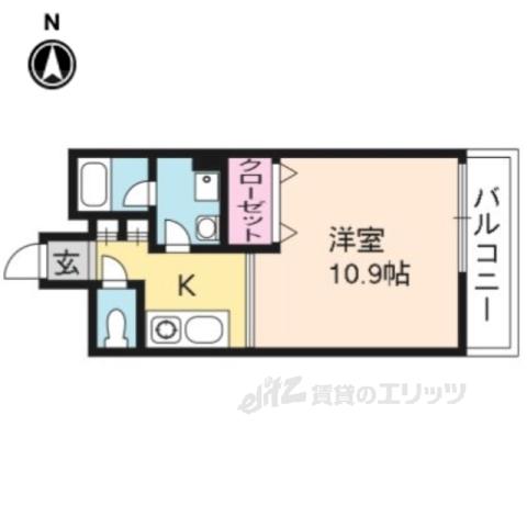 宝源ビル(1K/10階)の間取り写真