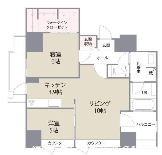 ザ クロスメント(2LDK/11階)の間取り写真