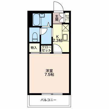 ほうれんそう(1K/2階)の間取り写真